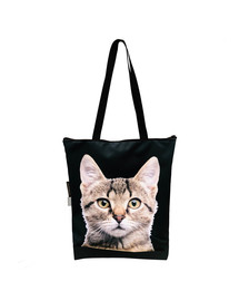FERA Klassische Einkaufstasche mit graue Katze