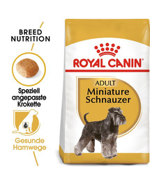 ROYAL CANIN Miniature Schnauzer Adult Hundefutter trocken für Zwergschnauzer 15 kg (2 x 7.5 kg)