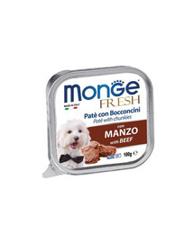 MONGE Fresh Dog Pastete mit Rindfleisch 100 g