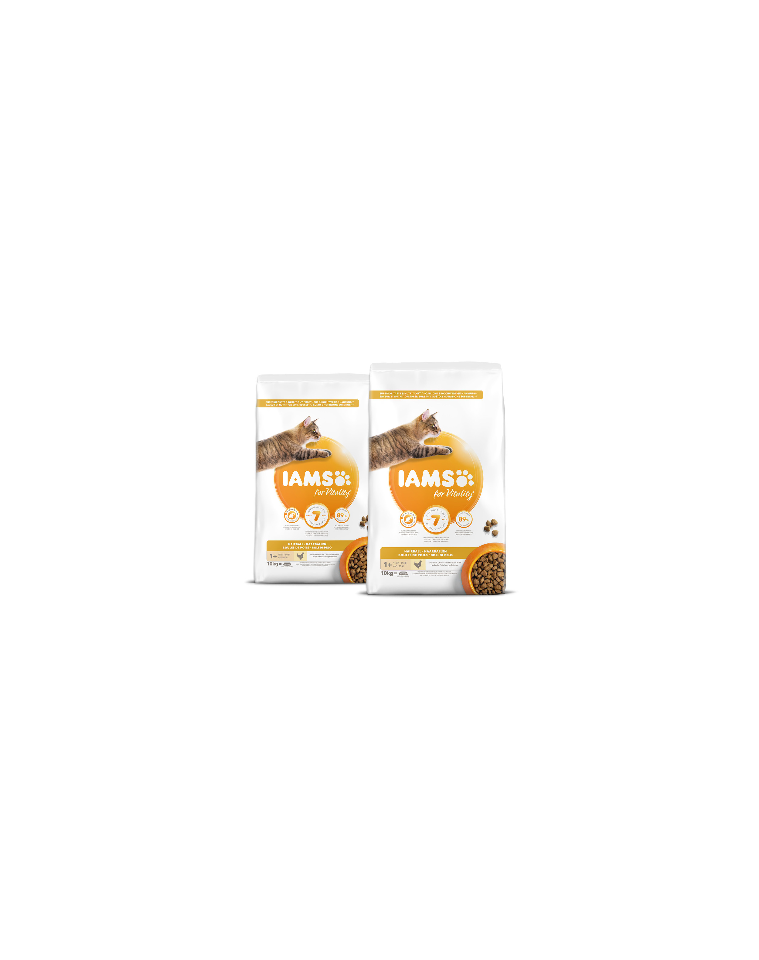 IAMS Cat Adult All Breeds Hairball Control Chicken 20 kg (2 x 10 kg