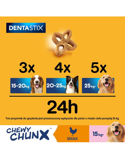PEDIGREE Zahnpflegemittel für erwachsene Hunde Dentastix Chewy ChunX Maxi 5 x 68g