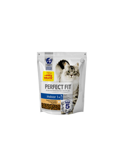 PERFECT FIT (Indoor 1+) 1,4 kg (750 g + 650 g) Trockenfutter mit Huhn für Wohnungskatzen