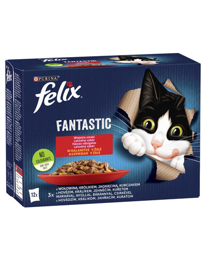 FELIX Fantastic So gut wie es ausssieht mit Rind, Kaninchen, Lamm, Huhn 72x85g
