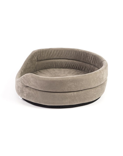 FERA Oval Hundebett 75x62x22 cm grau