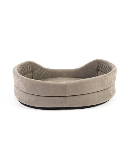 FERA Oval Hundebett 75x62x22 cm grau