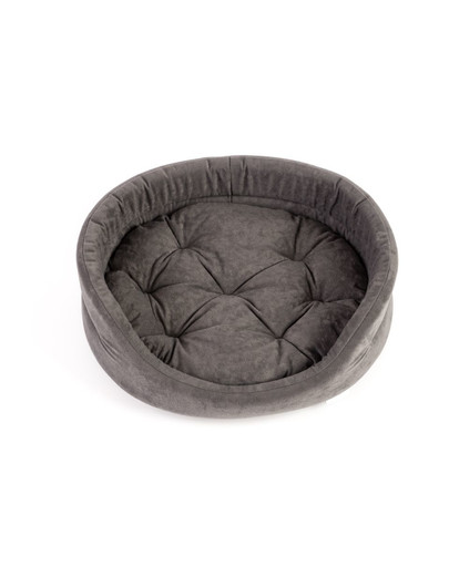 FERA ovales Hundebett mit Kissen 61x51x16 cm grau