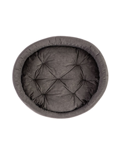 FERA ovales Hundebett mit Kissen 66x55x17 cm grau