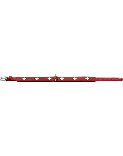 HUNTER Schweizer Lederhalsband Größe XL (75) 61-68,5/3,9 cm rot