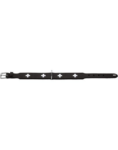 HUNTER Schweizer Lederhalsband Größe M-L (60) 47-54/3,9 cm schwarz