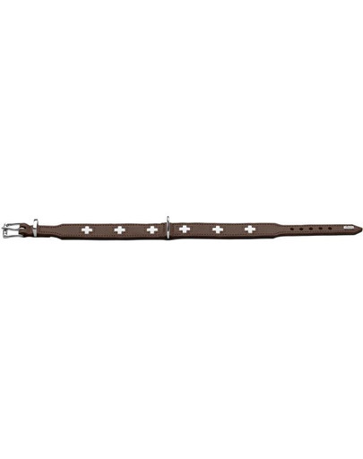 HUNTER Schweizer Lederhalsband Größe S-M (42) 35-39,5/2,6 cm braun