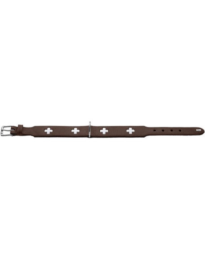 HUNTER Schweizer Lederhalsband Größe S-M (50) 35-43/3,9 cm braun