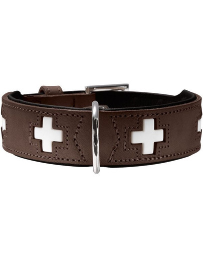 HUNTER Schweizer Leder Hundehalsband Größe M-L (60) 47-54/3,9 cm braun