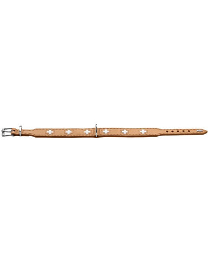 HUNTER Schweizer Leder Hundehalsband Größe S-M (47) 38-43,5/3 cm beige