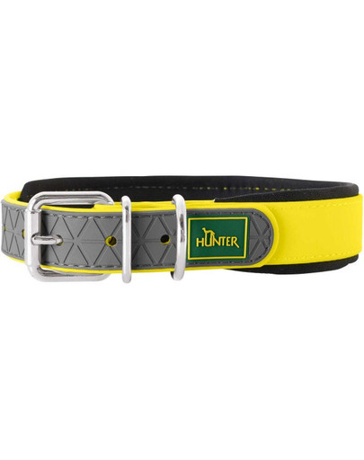 HUNTER Convenience Comfort Hundehalsband Größe M-L (55) 42-50/2,5cm gelb neon
