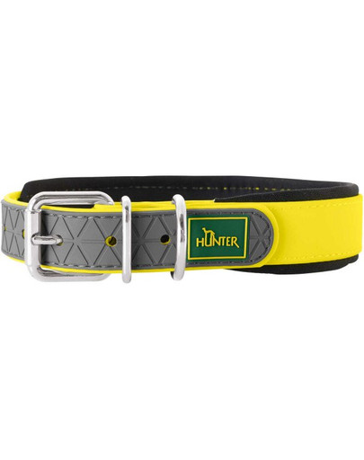 HUNTER Convenience Comfort Hundehalsband Größe L (60) 47-55/2,5cm gelb neon