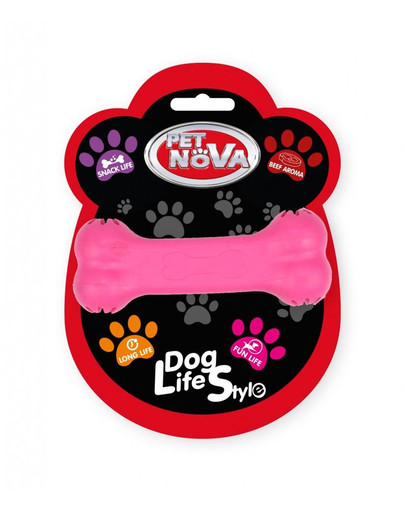 PET NOVA DOG LIFE STYLE Hundespielzeug Leckerlieknochen Rindfleisch Geschmack 11cm Rosa