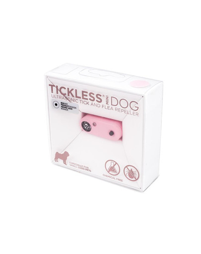 TICKLESS Mini Dog Ultraschallgerät zur Fernhaltung von Zecken & Flöhe Baby Rosa + KONG SqueakAir Ball XS