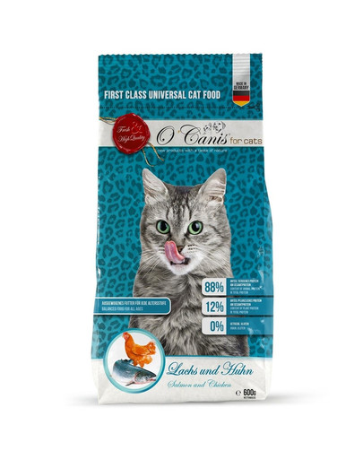 O'CANIS Trockenfutter für Katzen: Lachs und Huhn 600 g