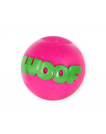 PET NOVA DOG LIFE STYLE Kauspielzeug Ball WOOF 8cm rosa