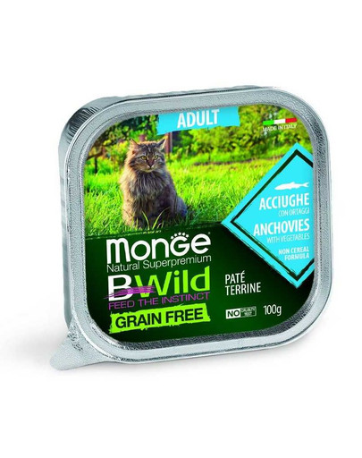 MONGE Bwild Cat Adult mit Sardellen 100g