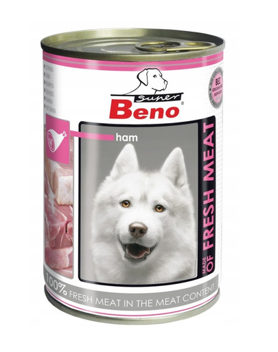 BENEK Super BENO Meat mit Schinken 400 g Nassfutter für ausgewachsene Hunde