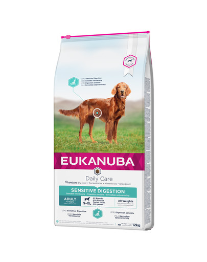 EUKANUBA Daily Care Sensitive Digestion Chicken Trockenfutter für ausgewachsene Hunde mit sensibler Verdauung 12 kg