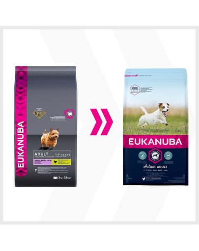 EUKANUBA Active Adult Small Breed Hunde mit frischem Huhn 3 kg