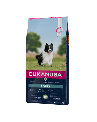 EUKANUBA Adult Small & Medium Breeds Lamb & Rice 12 kg