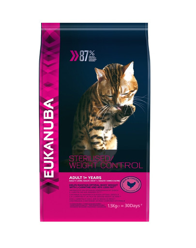 EUKANUBA Cat Sterilised/Weight Control reich an Huhn 1+ adult 1,5 kg