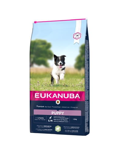 EUKANUBA Dog Puppy Small & Medium Breed Lamb & Rice 12 kg