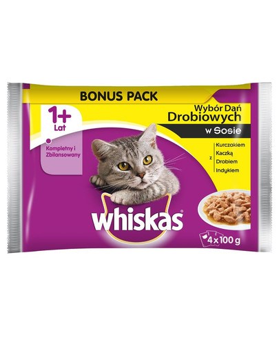 WHISKAS Geflügelgerichte in Sauce 52x100g