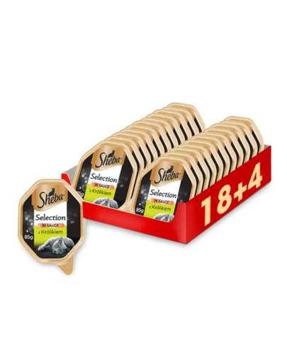 SHEBA Selection in Sauce mit Kaninchen 22 x 85g (18 + 4 gratis)