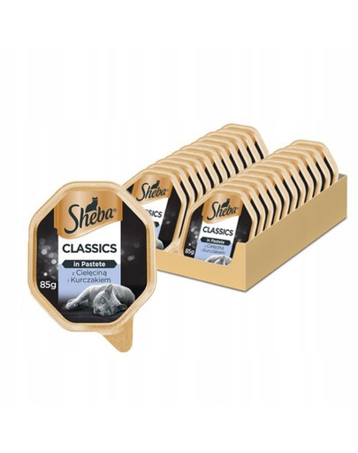 SHEBA Classics in Pastete Classics mit Kalb & Huhn 44 x 85g