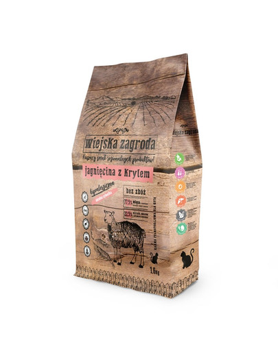 WIEJSKA ZAGRODA Lammfutter mit Krill für Katzen 1,6 kg