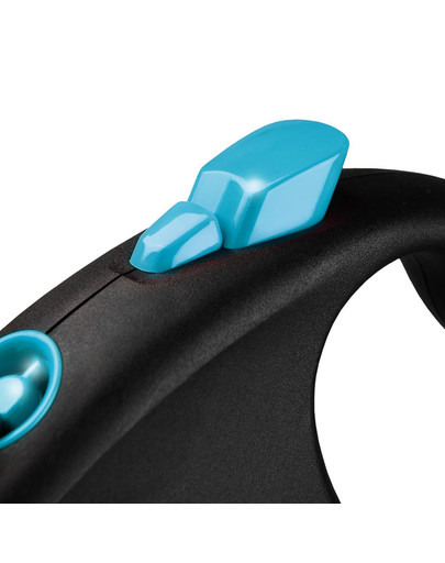 FLEXI Automatik-Leine Black Design M Gurt 5 m blau