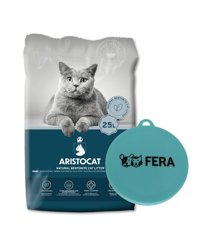 ARISTOCAT Bentonite Plus natürliches Bentonit Katzenstreu 25 l  + Universal-Dosendeckel