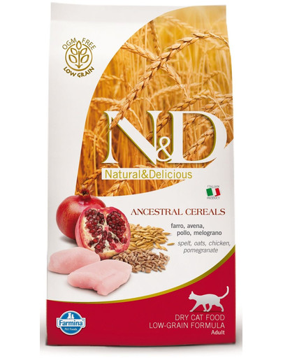 FARMINA N&D Low Ancestral Grain Chicken & Pomegranate Adult Cat 1.5 kg