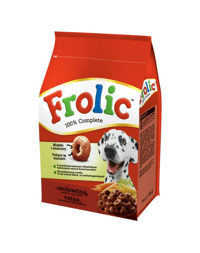 FROLIC 5x750g - Hundetrockenfutter mit Rindfleisch, Gemüse und Getreide