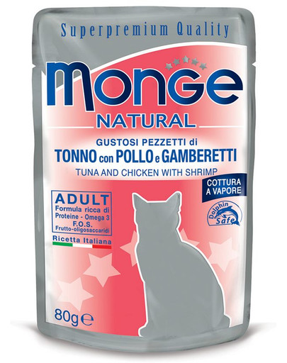 MONGE Thunfisch mit Hühnchen und Garnelen 80 g