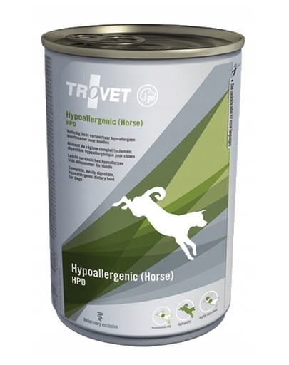 TROVET Hypoallergenic HPD Nassfutter für Hunde mit Pferdefleisch 400 g