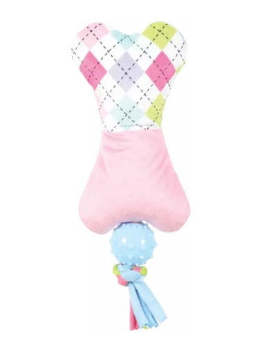 ZOLUX Puppy Tiny Plüsch Welpe Knochen Spielzeug rosa