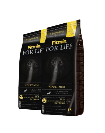 FITMIN For Life Adult Mini Hundefutter für kleine Rassen 30 kg (2 x 15 kg)
