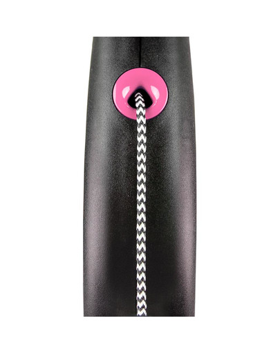 FLEXI Black Design S Gurt Roll-Leine 5 m Rosa