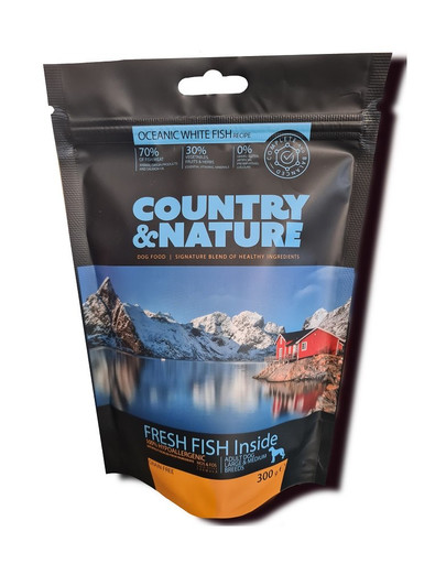 COUNTRY&NATURE Oceanic White Fish Recipe 300 g Hundefutter für mittlere und große Rassen Weißer Meerwasserfisch
