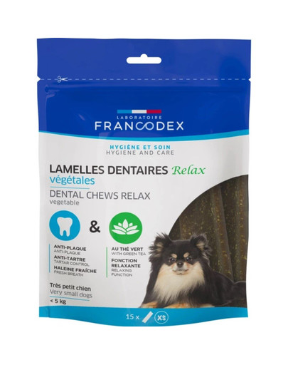 FRANCODEX RELAX Mini-Kaustreifen zur Zahnstein- und Geruchsentfernung 114 g/ 15 Streifen