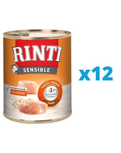 RINTI Sensible Dose mit Reis für sensible Hunde 12 x 800 g