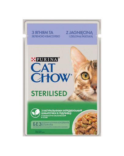 PURINA CAT CHOW Sterilised mit Lammfleisch und grünen Bohnen in Sauce 26 x 85 g