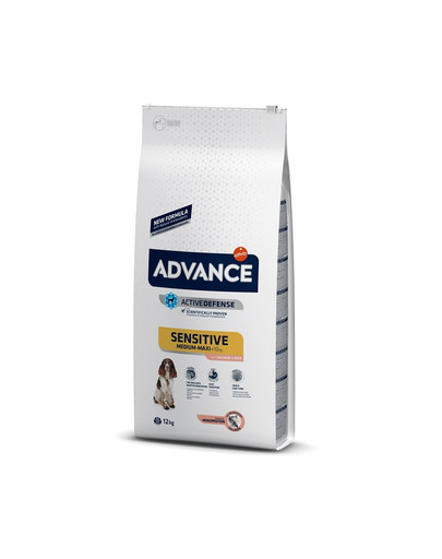 ADVANCE Sensitive Salmon & Rice 12kg mit Lachs für Hunde mit Nahrungsmittelunverträglichkeiten