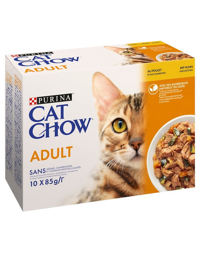 PURINA CAT CHOW Adult Multipack mit Huhn und Zucchini 40x85 g