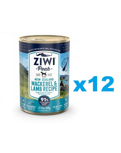 ZIWIPEAK Dog Mackerel&Lamb Makrele&Lamm 12 x 390 g